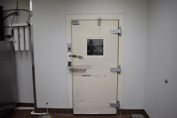 FANTASTIC! 7'x17.5'x9' Kolpak Walk In Cooler Box w/ Bohn Condenser and Plastic Door Strips. 7'x17.5'x9'. BUYER MUST REMOVE. Removal/Transport fee of $1,000.00 will be charged if we have to transport this item back to our warehouse for shipping or pick up - Image 1 of 10