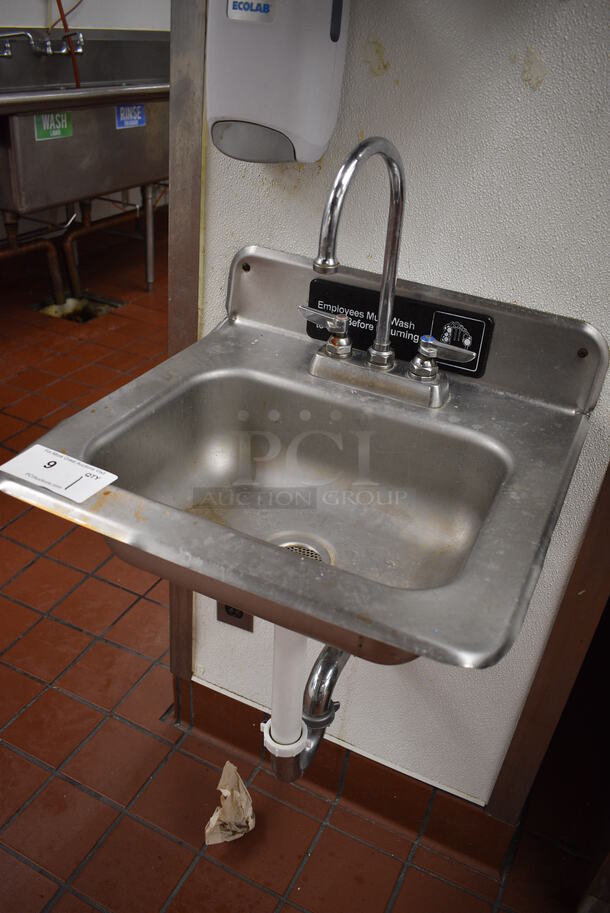Stainless Steel Commercial Single Bay Sink w/ Faucet and Handles. 19x17x20. BUYER MUST REMOVE - Image 2 of 6