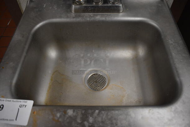 Stainless Steel Commercial Single Bay Sink w/ Faucet and Handles. 19x17x20. BUYER MUST REMOVE - Image 3 of 6