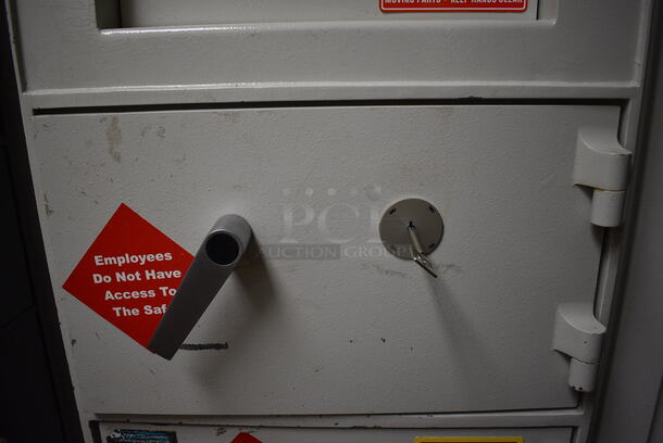 White Metal 2 Compartment Drop Safe w/ Keypad. 20x22x50 - Image 4 of 7
