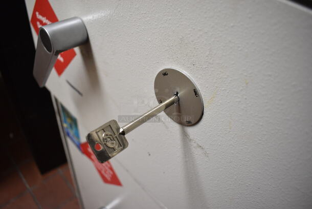 White Metal 2 Compartment Drop Safe w/ Keypad. 20x22x50 - Image 5 of 7