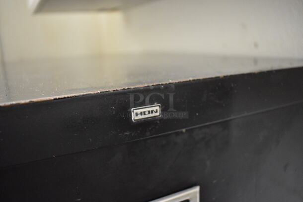 Hon Black Metal 4 Drawer Filing Cabinet. 18x26x52 - Image 2 of 6