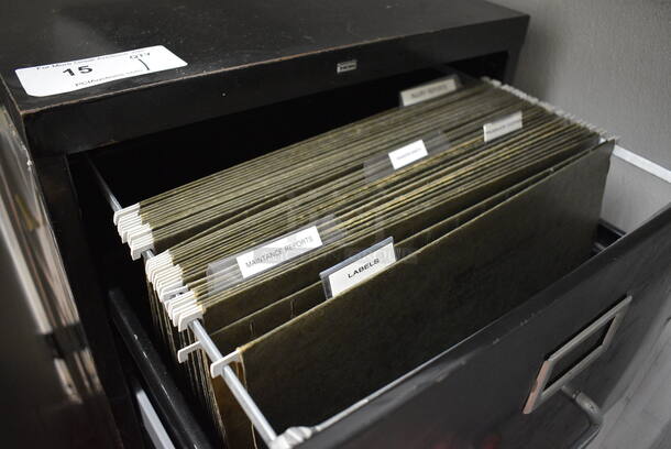 Hon Black Metal 4 Drawer Filing Cabinet. 18x26x52 - Image 3 of 6