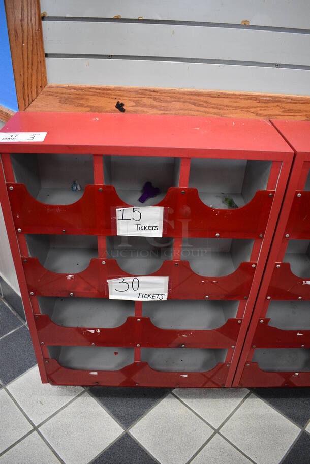 ALL ONE MONEY! Lot of 3 Red Multi Cubby Display Units! 96.5x8x36 - Image 2 of 5