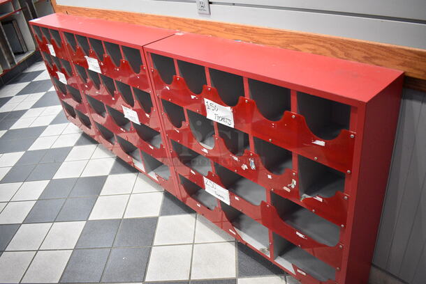 ALL ONE MONEY! Lot of 3 Red Multi Cubby Display Units! 96.5x8x36 - Image 5 of 5