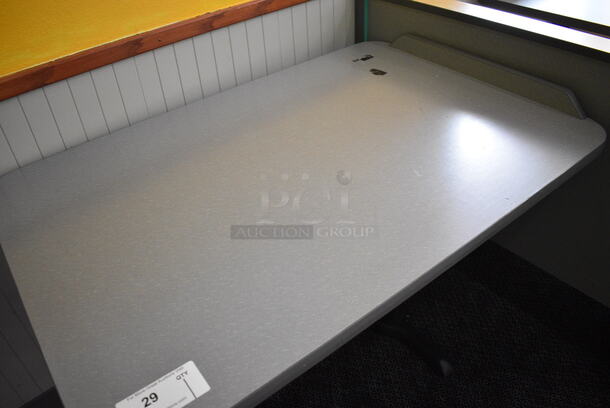 Gray Table on 2 Black Metal Straight Leg Table Bases. 42x28x31 - Image 3 of 4