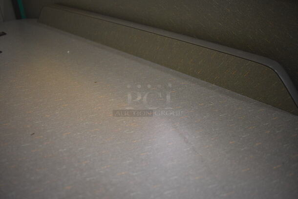 Gray Table on 2 Black Metal Straight Leg Table Bases. 42x28x31 - Image 4 of 4