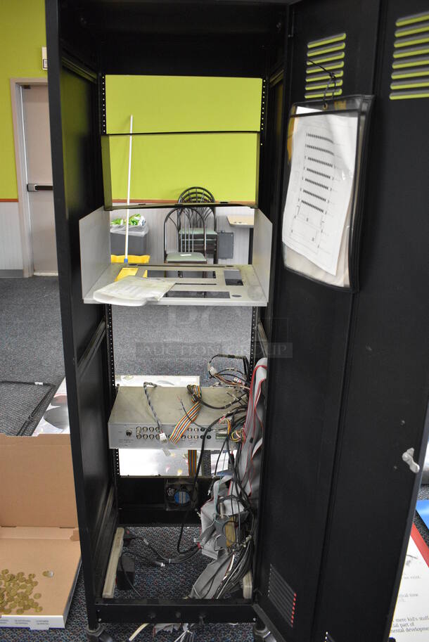 Black Metal AV Cabinet on Commercial Casters. 21x20x70 - Image 4 of 9