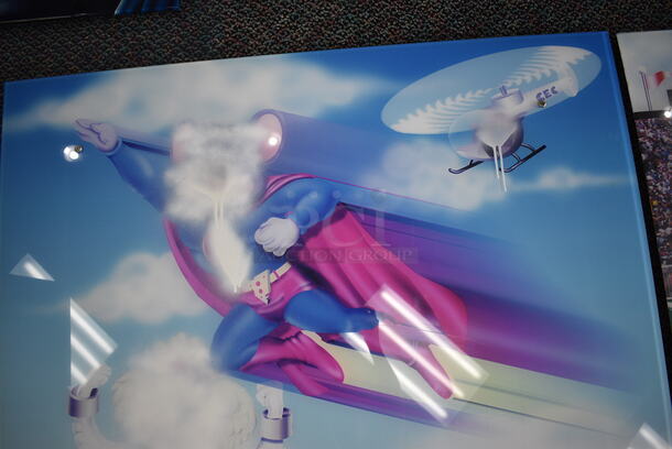 Picture of Chuck E Cheese Style Superman, Wonder Woman and Helicopter. 44x1x44 - Image 3 of 5