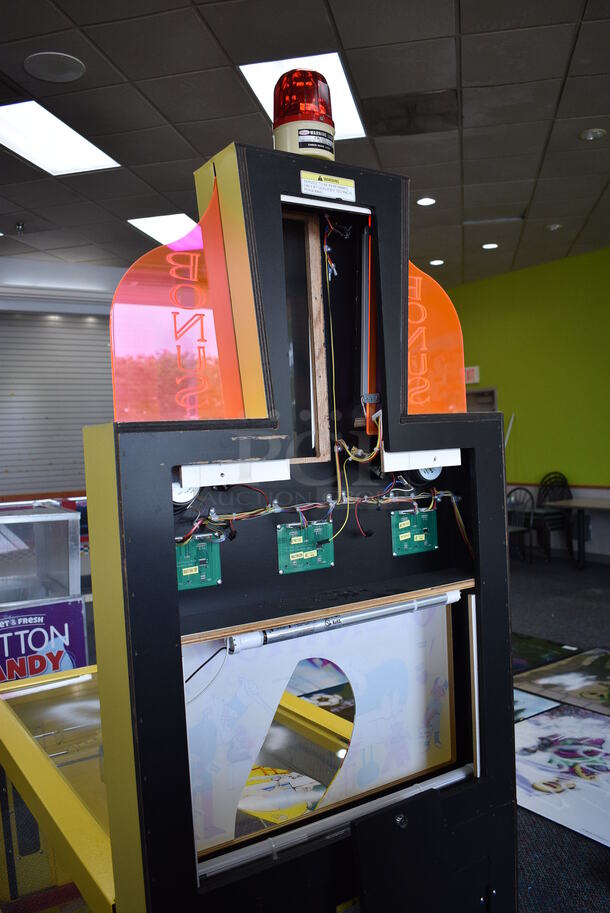 PAOKAI Electronic Enterprise Model 830 Yellow Metal Operation Skill Arcade Game on Casters. 110 Volts, 1 Phase. 28.5x66x85 - Image 8 of 11