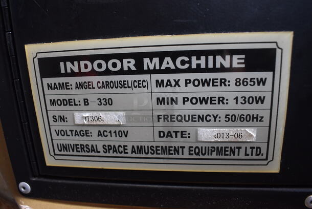 2013 Universal Space Amusement Equipment Model B-330 Metal Angel Carousel (CEC) Arcade Game. 55x55x95 - Image 8 of 8