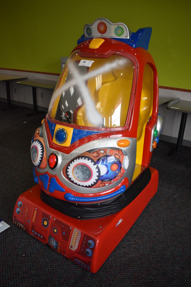 2013 Universal Space Amusement Model B-357 Metal Space Ship Arcade Game on Commercial Casters. 110 Volts, 1 Phase. 34x50x65