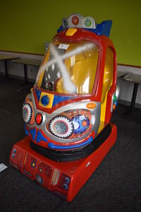 2013 Universal Space Amusement Model B-357 Metal Space Ship Arcade Game on Commercial Casters. 110 Volts, 1 Phase. 34x50x65