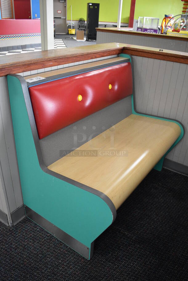 ALL ONE MONEY! Lot of 2 Single Sided Blue / Red Booths. 42x24x35.5. BUYER MUST REMOVE - Image 2 of 3
