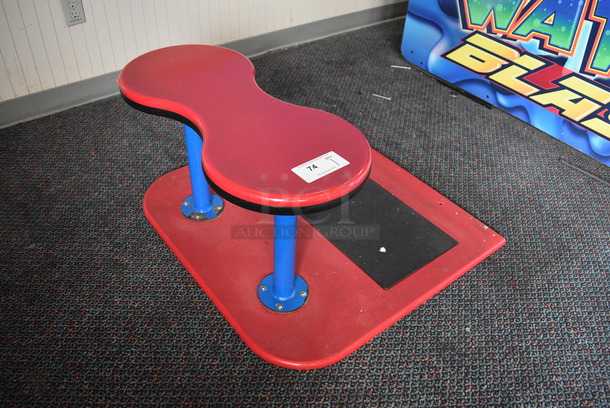 Red, Blue and Black Metal Stool for Arcade Game. 33x31x18 - Image 4 of 5