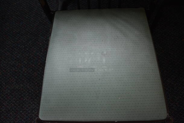 ALL ONE MONEY! Lot of Table w/ 2 Metal Table Bases and 4 Black Metal Dining Chairs w/ Green Seat! 60x30x30, 17x17x36 - Image 5 of 6