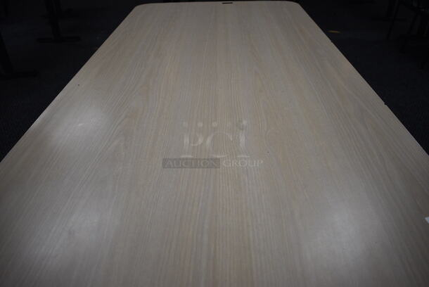 Table on 2 Black Metal Straight Leg Table Bases. 60x30x30 - Image 3 of 3