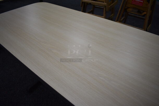 Table on 2 Black Metal Straight Leg Table Bases. 60x26x30 - Image 4 of 4