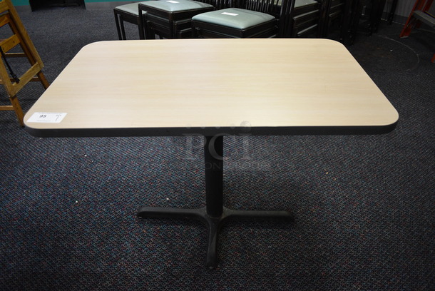 Table on Black Metal Table Base. 42x26x30 - Image 1 of 3