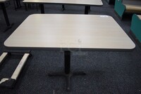 Table on Black Metal Table Base. 42x30x30