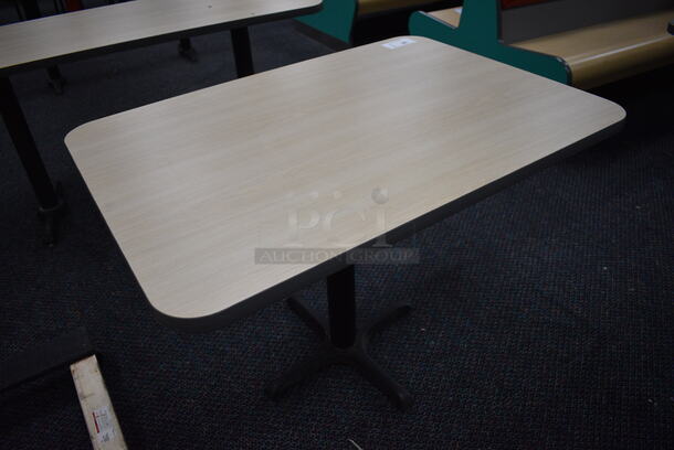 Table on Black Metal Table Base. 42x30x30 - Image 2 of 3