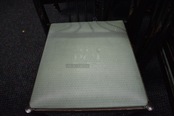 4 Black Metal Dining Chairs w/ Green Seats. Stock Picture - Cosmetic Condition May Vary. 17x17x36. 4 Times Your Bid! - Image 3 of 5