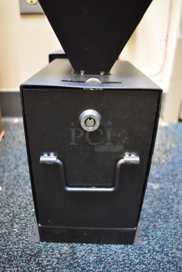 2 Black Metal Countertop Boxes w/ Funnel. 6x8x12. 2 Times Your Bid! - Image 3 of 4