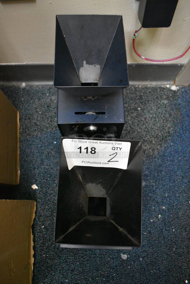 2 Black Metal Countertop Boxes w/ Funnel. 6x8x12. 2 Times Your Bid! - Image 4 of 4
