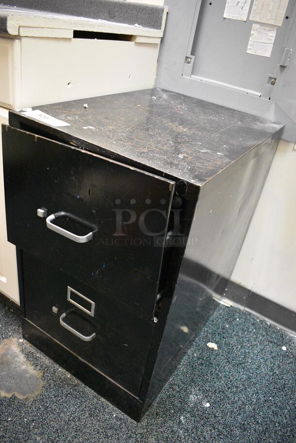 Black Metal 2 Drawer Filing Cabinet. 18x26x29 - Image 3 of 4