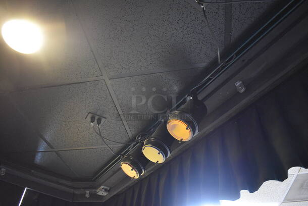 18 Black Metal Stage Lights. (12 Are Mounted To The Ceiling and 6 Are Sitting On The Stage) 6x6x12. 18 Times Your Bid! BUYER MUST REMOVE - Image 8 of 9