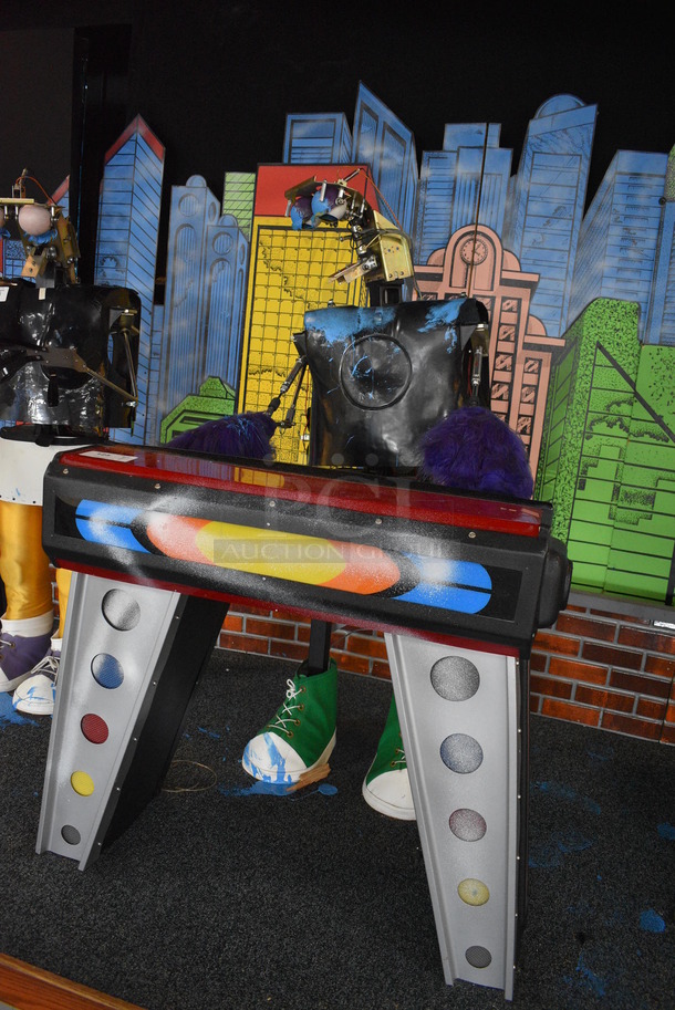 Metal Animatronic Band Member w/ Green Shoes, 2 Purple Hands and Fake Piano. 24x32x64, 40x20x38. BUYER MUST REMOVE - Image 3 of 8