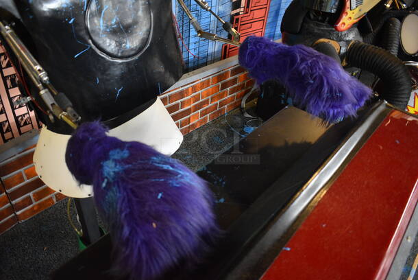 Metal Animatronic Band Member w/ Green Shoes, 2 Purple Hands and Fake Piano. 24x32x64, 40x20x38. BUYER MUST REMOVE - Image 4 of 8