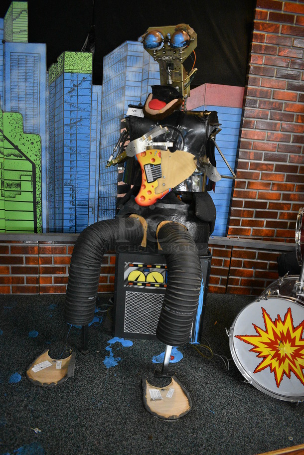 Metal Animatronic Band Member w/ Fake Guitar and Fake Amp. 30x29x69 BUYER MUST REMOVE - Image 2 of 9