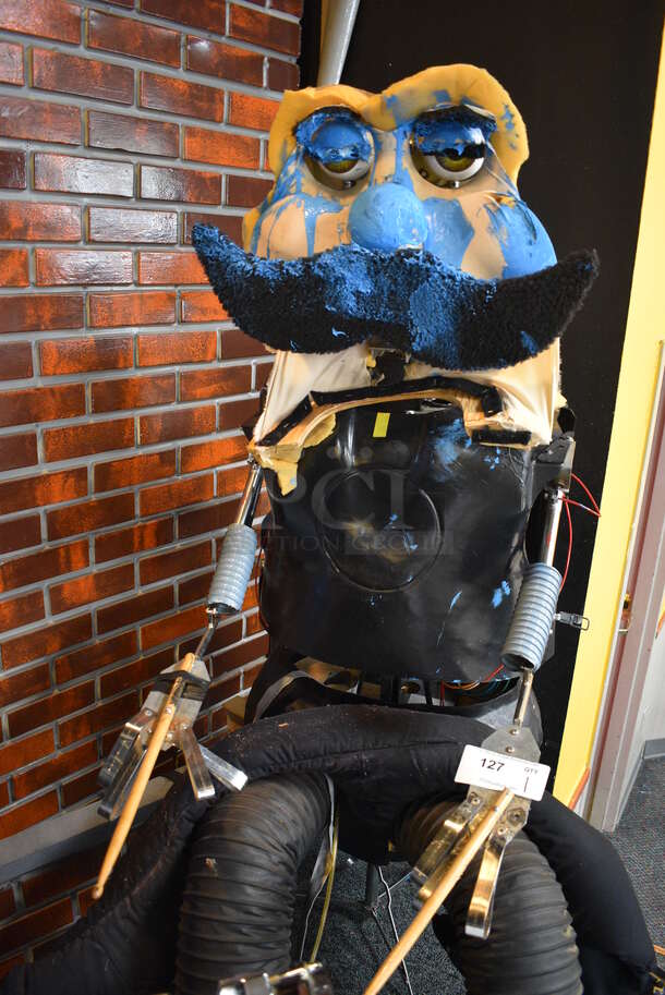 Metal Animatronic Band Member w/ Mustache, 2 Black Shoes and Fake Drum Set. 28x30x68, 21x33x35. BUYER MUST REMOVE - Image 3 of 11