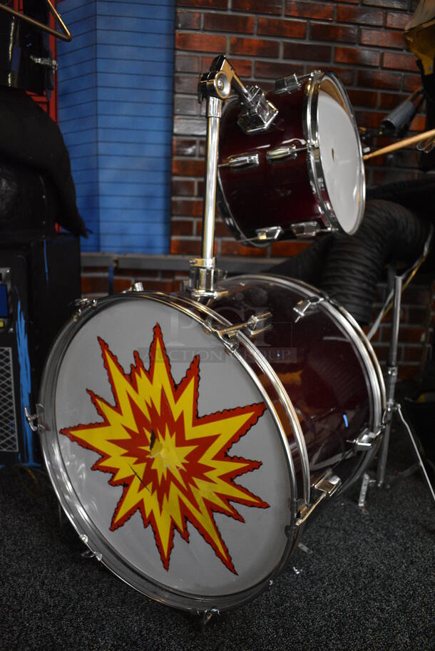 Metal Animatronic Band Member w/ Mustache, 2 Black Shoes and Fake Drum Set. 28x30x68, 21x33x35. BUYER MUST REMOVE - Image 4 of 11