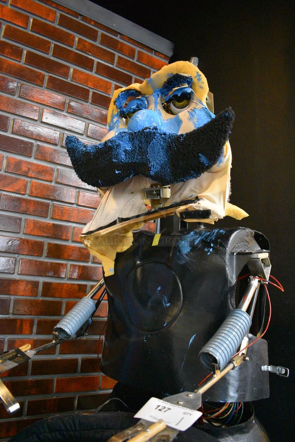 Metal Animatronic Band Member w/ Mustache, 2 Black Shoes and Fake Drum Set. 28x30x68, 21x33x35. BUYER MUST REMOVE - Image 7 of 11