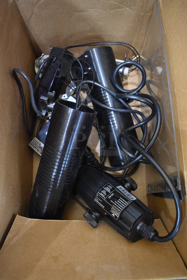 ALL ONE MONEY! Lot of Chauvet Stage Light and 2 Metal Light Holders. 9x3x5