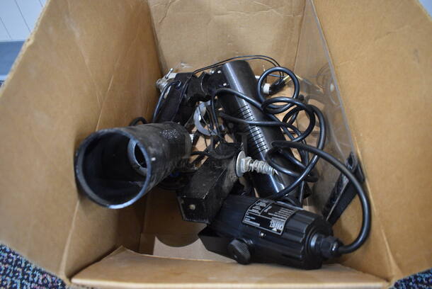 ALL ONE MONEY! Lot of Chauvet Stage Light and 2 Metal Light Holders. 9x3x5 - Image 2 of 4