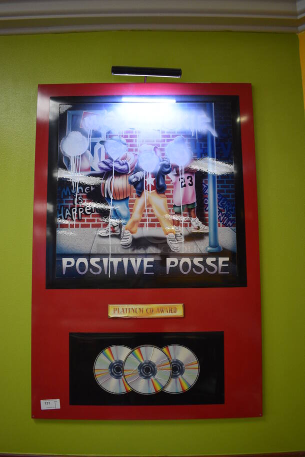 Wall Mount Positive Posse Sign w/ Display Light. 48x1x72. BUYER MUST REMOVE