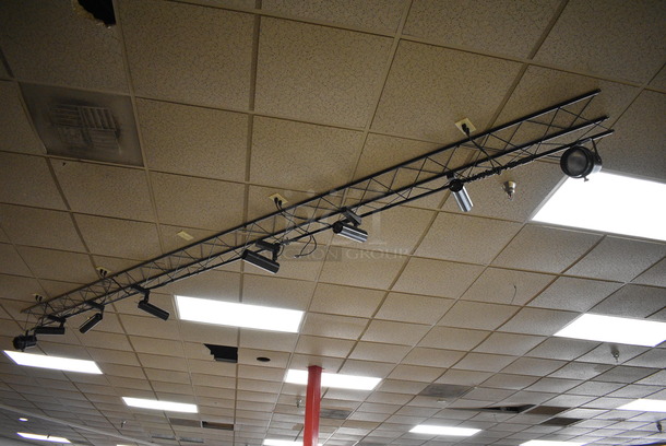 8 Black Metal Ceiling Mount Stage Lights w/ Mount. 8 Times Your Bid! BUYER MUST REMOVE - Image 1 of 5