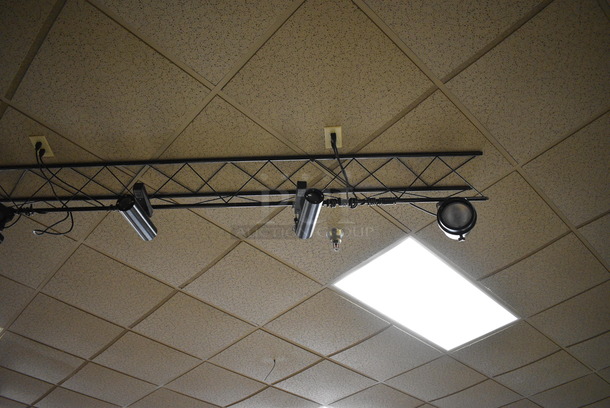 8 Black Metal Ceiling Mount Stage Lights w/ Mount. 8 Times Your Bid! BUYER MUST REMOVE - Image 2 of 5