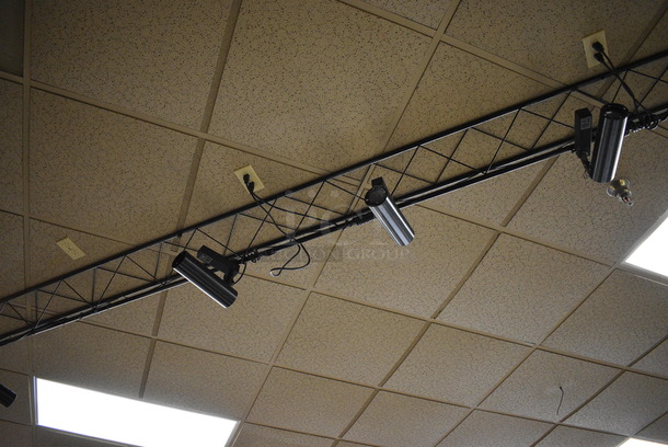 8 Black Metal Ceiling Mount Stage Lights w/ Mount. 8 Times Your Bid! BUYER MUST REMOVE - Image 3 of 5