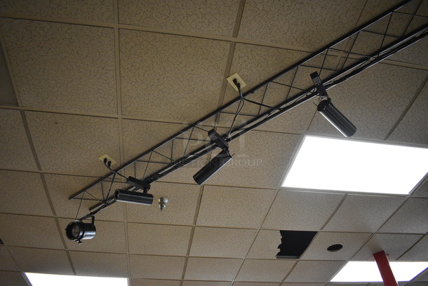 8 Black Metal Ceiling Mount Stage Lights w/ Mount. 8 Times Your Bid! BUYER MUST REMOVE - Image 4 of 5