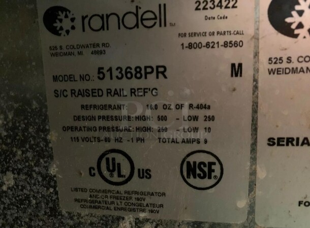 FABULOUS! Randell Model 51368PR Commercial Stainless Steel Refrigerated Drawer Sandwich/Salad Prep Table. 68x33 115V/60Hz. Working When Pulled!  - Image 4 of 4