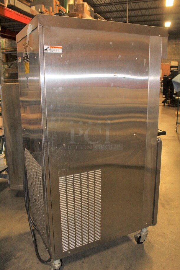 WOW WOW WOW! Electro Freeze Model 30T-RMT-232 Commercial Stainless Steel Air Cooled  Two Flavor Plus Twist Soft Serve Ice Cream/Custard/Frozen Yogurt Machine On Commercial Casters. 26x38.5x68. 208-230V. 3 Phase. Working When Pulled!  - Image 8 of 8