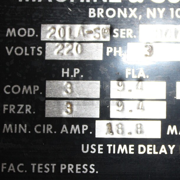 FABULOUS! Electro Freeze/Emery Thompson  Model 20LA-SP Commercial Stainless Steel Ice Cream/Custard/Frozen Yogurt Batch Freezer On Commercial Casters. 23.5x42x53. 220V. 3 Phase. Working When Pulled!  - Image 2 of 7