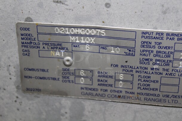 FANTASTIC! Garland Model M110X Commercial Stainless Steel Natural Gas Double Upright Broiler/Salamander/Cheese Melter On Commercial Casters. 34x36x68. - Image 4 of 7