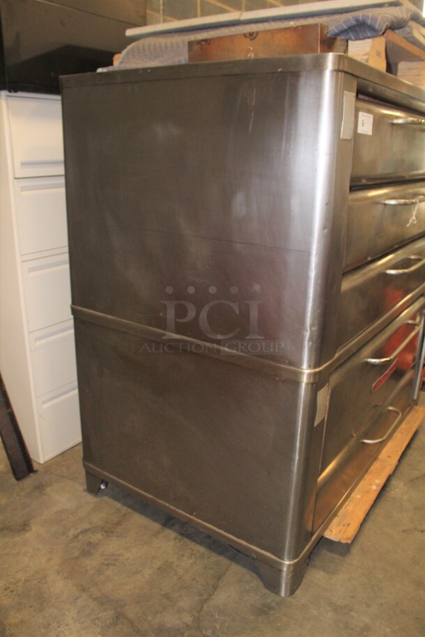 AWESOME! Blodgett Model 981 And 951 Commercial Stainless Steel Natural Gas Double Stack Pizza Oven With Stones. 60x38.5x69.  - Image 7 of 8