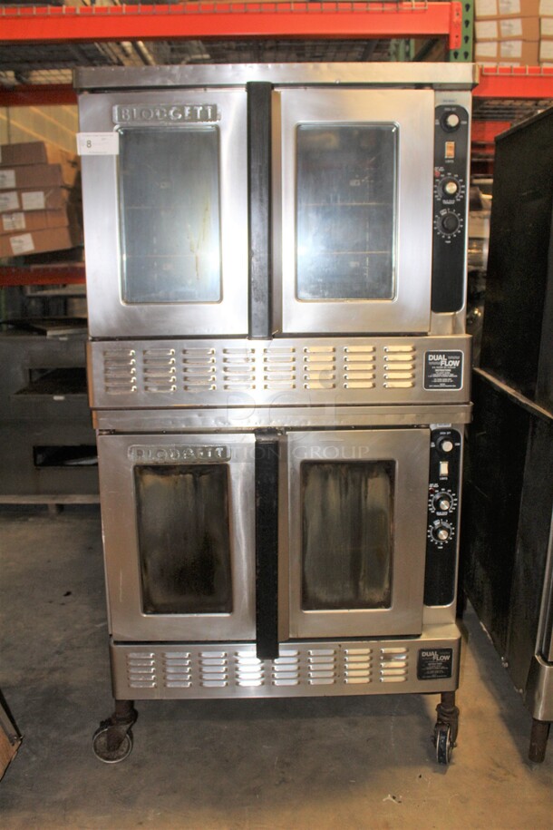 (x2) 2 BEAUTIFUL! Blodgett DFG Series Commercial Stainless Steel Natural Gas Full Size Convection Ovens On Commercial Casters. 38x42x73. 2 Times Your Bid - Image 1 of 9