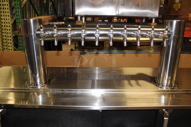 TERRIFIC! Glastender Commercial 10 Tap Reach In Beer Dispenser/Kegerator With Hoses. 72x26.5x58. 115V/60Hz. Working When Pulled! - Image 2 of 9